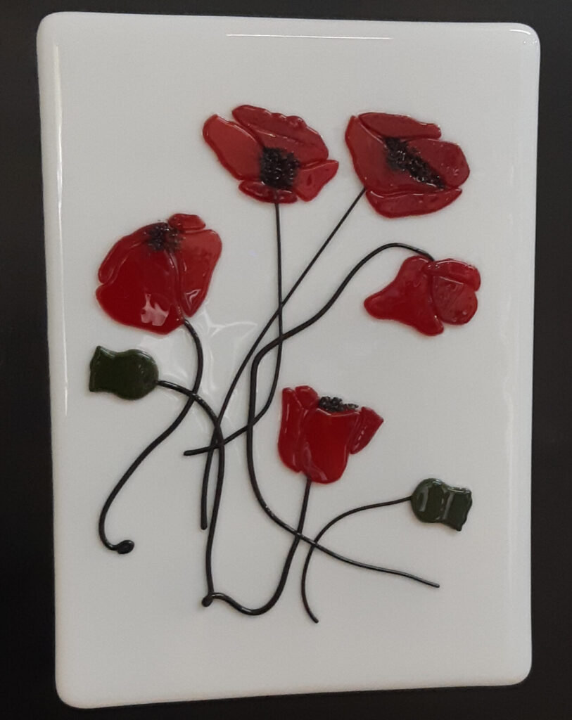 Fused Glass Poppies